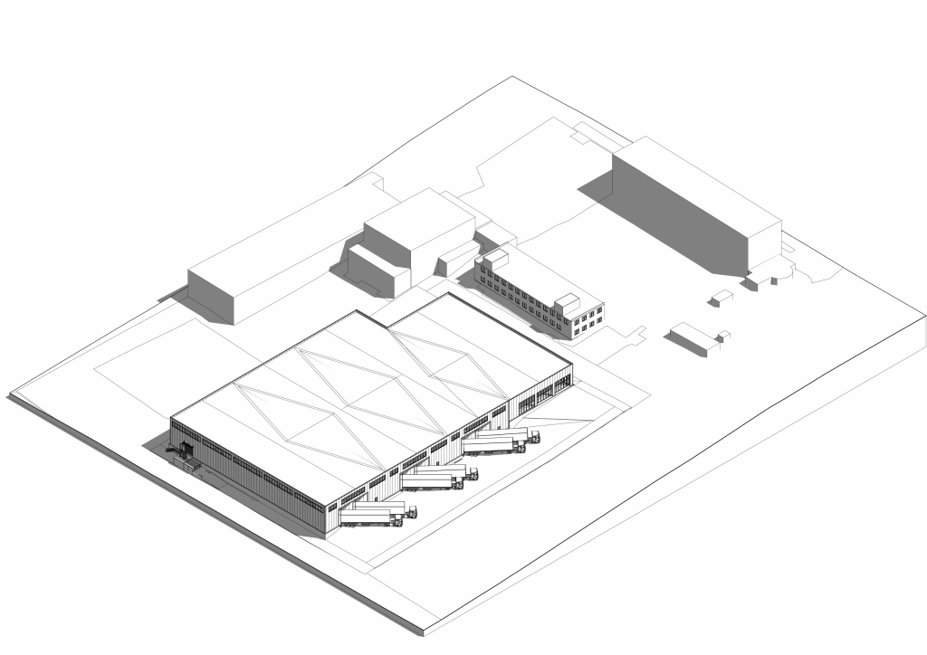 Depozit Uzinelor 104 — Plan și axonometrie