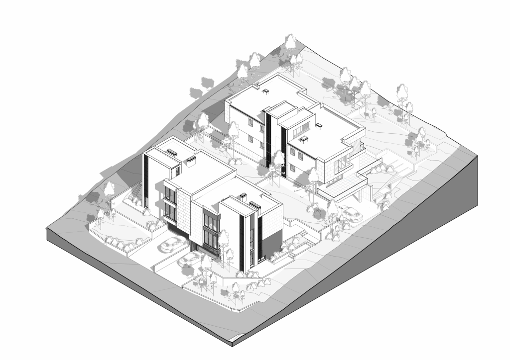 Duplex Porumbrele — Plan și axonometrie